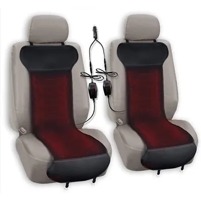 Car Heated Seat Cover Cushion-Universal Warmer Pad 2 Pack 12V Warming Black • $32.25