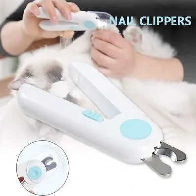 LED LIGHT Dog Nail Clippers Pet Cat Animal Rabbit Sheep Claw Trimmer Grooming✅ • £9.97