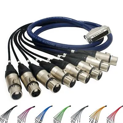 25 Pin D Sub To Female XLR Cable. Serial Db-25 Van Damme TECHFLEX Coloured Braid • £128.46
