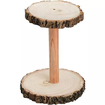 Rustic Cupcake Stand Wood 2 Tier Cupcake Holder Wood Tiered Tray Wooden Cup... • $29.95