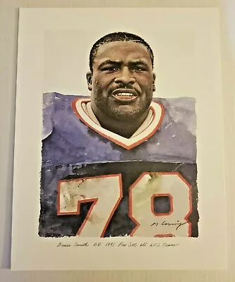 Bruce Smith HOF Buffalo Bills Merv Corning 11.5  X 14  LE Print   • $23.98