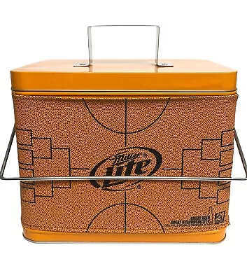 Miller Lite Orange Black Basketball Tin W/ Handles • $19.99
