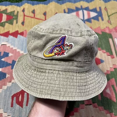 Vintage 90’s Akron Aeros Minor League Baseball Team Olive Green Bucket Hat Adult • $1.99