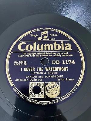 Layton And Johnstone 78rpm 10” I Cover The Waterfront Mood Indigo DB 1174 • £10.99