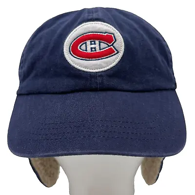 Montreal Canadiens Ear Flap Hat Cap Boys 4-6X Blue Habs NHL Winter Kids Youth • $10.77