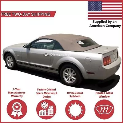 2005-14 Ford Mustang Convertible Soft Top W/ DOT Approved Glass Window Tan • $350.10