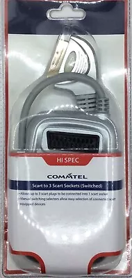 £4.95 • Buy 3 Way Scart Lead Cable Wire Splitter Switch Box Adapter Extension Tv Dvd Video