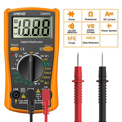 LCD Digital Multimeter AC DC Voltmeter Ammeter Ohmmeter Volt Tester Leads Meter • $7.89