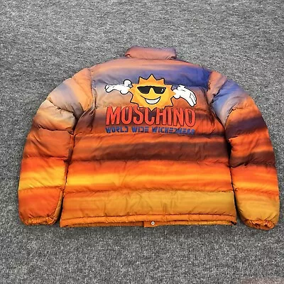 Palace X Moschino Jacket Mens 44 Orange Puffa Cloud World Wide Wickedness Skater • $644.88