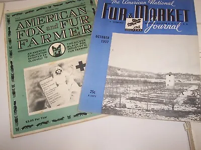 2 RARE Antique The National Fur & Market Journal & American Fox Fur Trapper Mag • $20