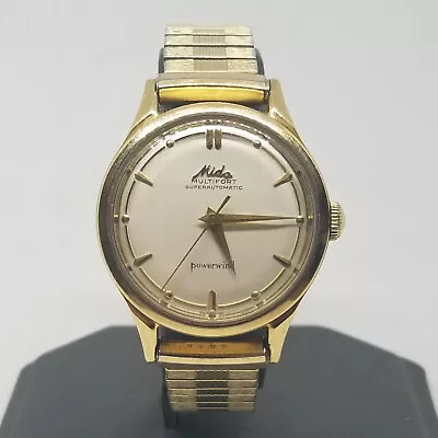 FARW46 14K Cover Sw. Mido Multifort Super Automatic Powerwind Wrist Watch Works • $549.99