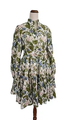 PALM NOOSA Alto Dress Sz 12 Jungle Pink Floral Linen • $290