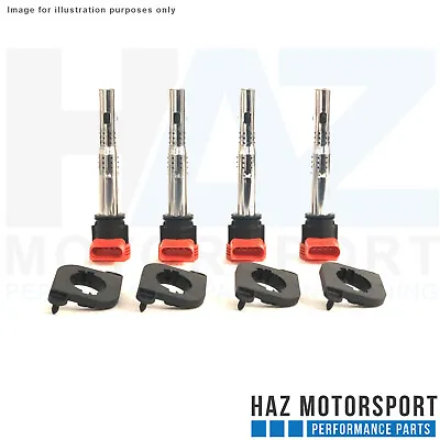 ECS Tuning R8 Red Coil Packs + Adaptors 20v 1.8T VW Golf MK4 A3 S3 8L Leon 1m X4 • $228.78