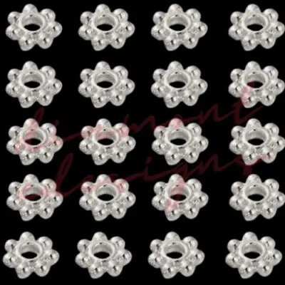 £1.95 • Buy 50 X 4mm Silver Plated Daisy Spacer Beads Jewellery Craft FREE UK P+P B181