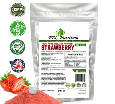 Strawberry Powder 250g (8.8oz) Freeze Dried Vitamin C Antioxidant FDC Nutrition • $17.95