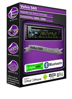 Volvo S60 DAB Radio Pioneer Car Stereo CD USB AUX Player Bluetooth Handsfree • $252.58