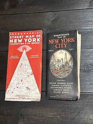 New York City Vintage Maps HAGSTROMS NYC Street Map MANHATTAN Bronx Geographia • $15