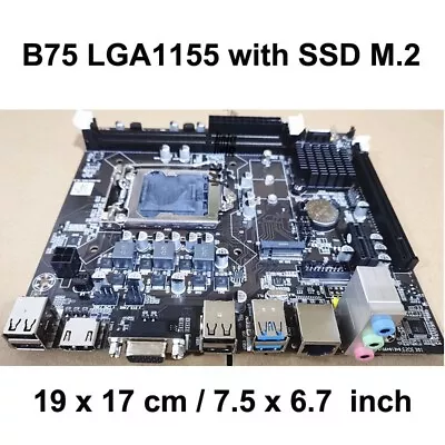 Motherboard Intel B75 LGA1155 DDR3 HDMI SSD M.2 For Core I3 I5 I7 CPU MicroATX • $41.39