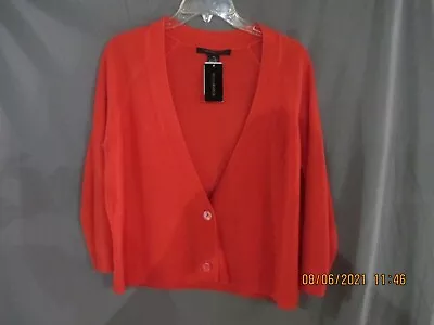 Womens 89th & Madison 3/4 Sleeve Orange Sweater Shrug Size Medium New With Tags  • $24.99
