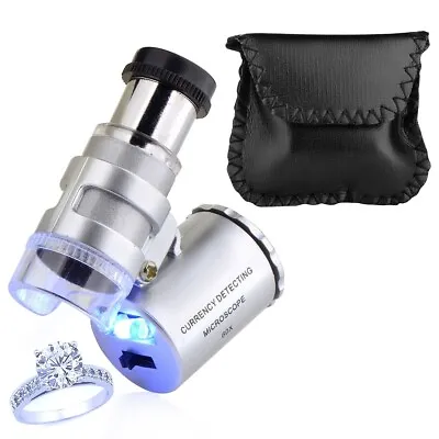 60X Magnifying Magnifier Jeweler Eye Jewelry Loupe Loop Led Light • $9.99