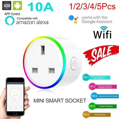 1-5X Mini RGB Wifi Smart AU Plug Socket Outlet Adaptor Amazon Alexa Google Home • $21.49