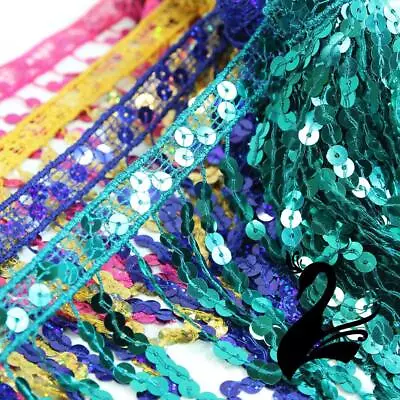 Sequin Trim - Sash Tassels Chainette Fringe Style 6352 - 15cm / 6" (Pric... • £4.34