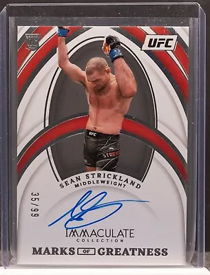 Sean Strickland 2022 Panini Immaculate UFC Marks Of Greatness Auto RC #35/99 • $50