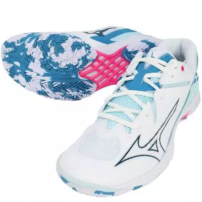 Mizuno Badminton Shoes WAVE CLAW 3 FIT White/Blue/Pink71GA2442 21 (US6.5-7-7.5) • $143.50