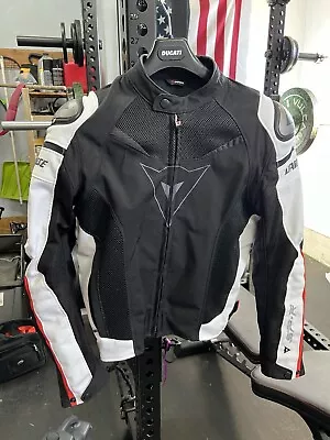 Dainese SUPER SPEED TEX Motorbike Motorcycle Summer Vented Jacket Black Red 50 • $250