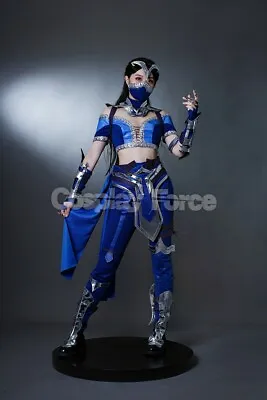 Game Mortal Kombat 1 Remake Kitana Cosplay Costume Women Halloween Outfit C08674 • $218.90