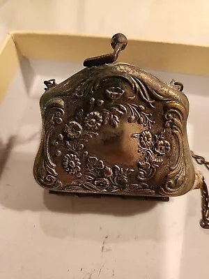  Floral German Silver Metal  Coin Purse Estate Sale Find#197 • $65