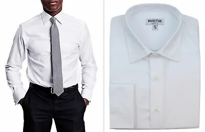 £14.99 • Buy Mens Formal Shirt Invictus Regular Fit Easycare Cotton Double French Cuff