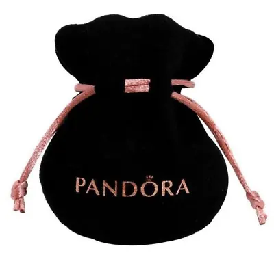 NEW PANDORA Black Velvet Felt Jewellery Pouch Charms Rings Earrings Gift Bag • £2.99