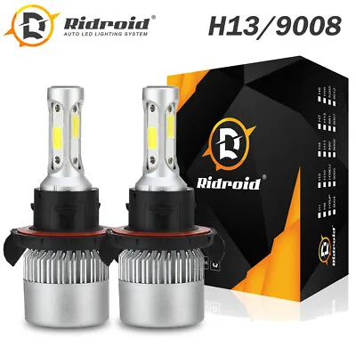 2x H13 9008 2000W 300000LM COB LED Headlight Bulb Kit High Low Beam 6000K White • $13.99