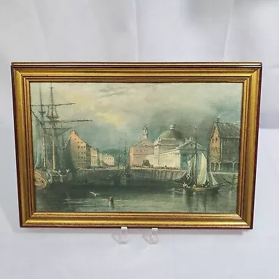  Faneuil Hall From The Water  Framed Color Print Transfer Vintage • $69.99