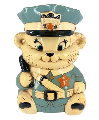 Rare 70s Twin Winton Ceramic Sheriff Cookie Jar Chief Policeman Bear Colorful • $249.99