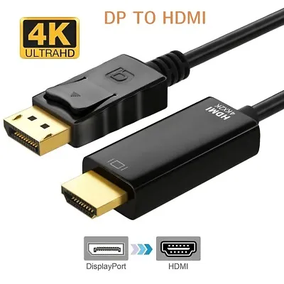 Display Port To HDMI Cable DP Adapter Converter Audio Video PC HDTV 1080P 60Hz • $6.59