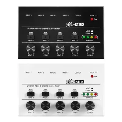 Ultra Low Noise 4Channel Line Mixer Stereo Mixer DJ Mixer Small Mixe • £25.78
