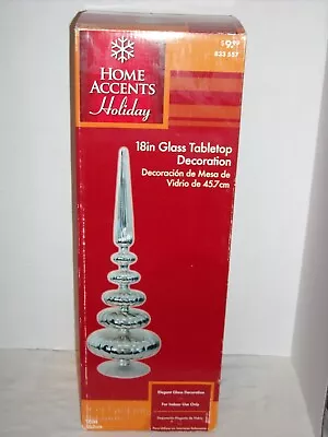 Vintage Silver Glass Finial Table Top Mantle Christmas Ornament Decor 18  In Box • $29