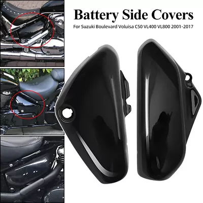Black Battery Side Cover Panel For Suzuki Boulevard C50 C50T VL800 2005-2017 • $54.99