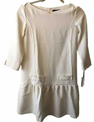 Victoria Beckham For Target Girls Dress Size L Off White Drop Waist • $29.88