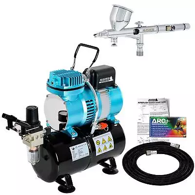 Master Airbrush Air Tank Compressor Kit G44 Fine Detail 0.2 Mm Gravity Airbrush • $159.99