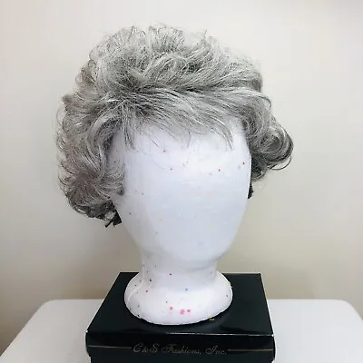 ASPEN Marilyn Wig Hi Fashion Weft Cap Synthetic Short Hair Gray Black Curly • $33.59