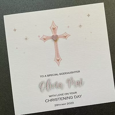 PERSONALISED Christening Baptism Card Granddaughter Daughter Girl • £3.75