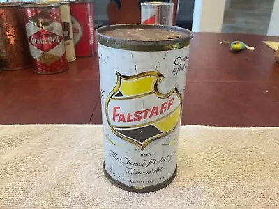 1950s FALSTAFF CAVALIER FLAT TOP BEER CAN VANITY LID 4 CITY - EMPTY • $10