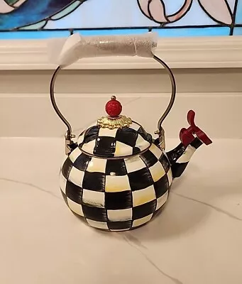 Mackenzie Childs Courtly Check Whistling Tea Kettle • $169