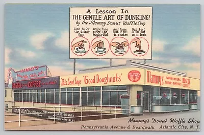 Mammy's Donut Waffle Shop Atlantic City New Jersey NJ Postcard Restaurant • $5.95