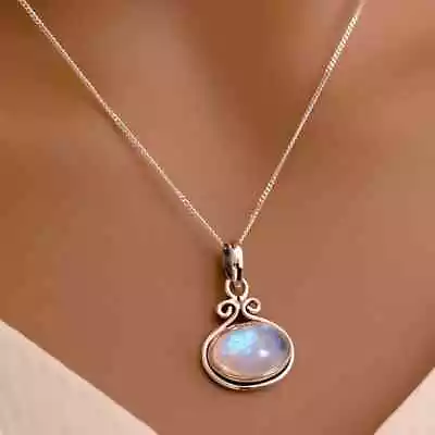 Pleasing Moonstone Gemstone 925 Sterling Silver Handmade Pendant B-318 • $15.62