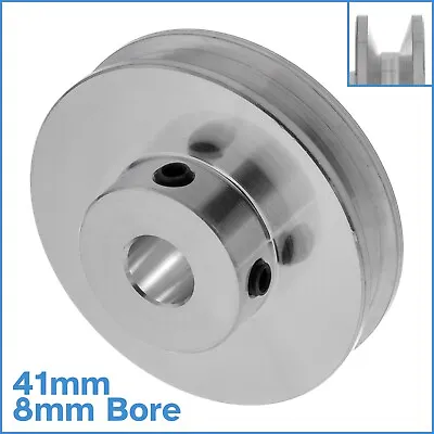 Aluminium Alloy 41mm V Groove Track Wheel 8mm Fixed Bore Diameter Motor Shaft • £16.68