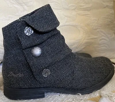 Blowfish Malibu Ankle Boots Womens 8.5 Grey Herringbone • $24